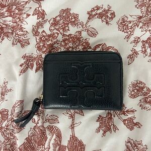 Tory Burch Black Embossed Leather Wallet